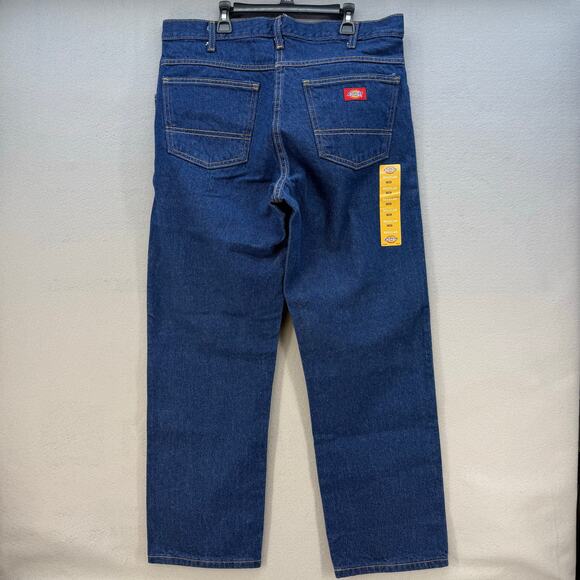 Dickies Jeans Men's 34x30R Blue Straight Leg Work Jeans Heavy Duty  NWT - Picture 2 of 14